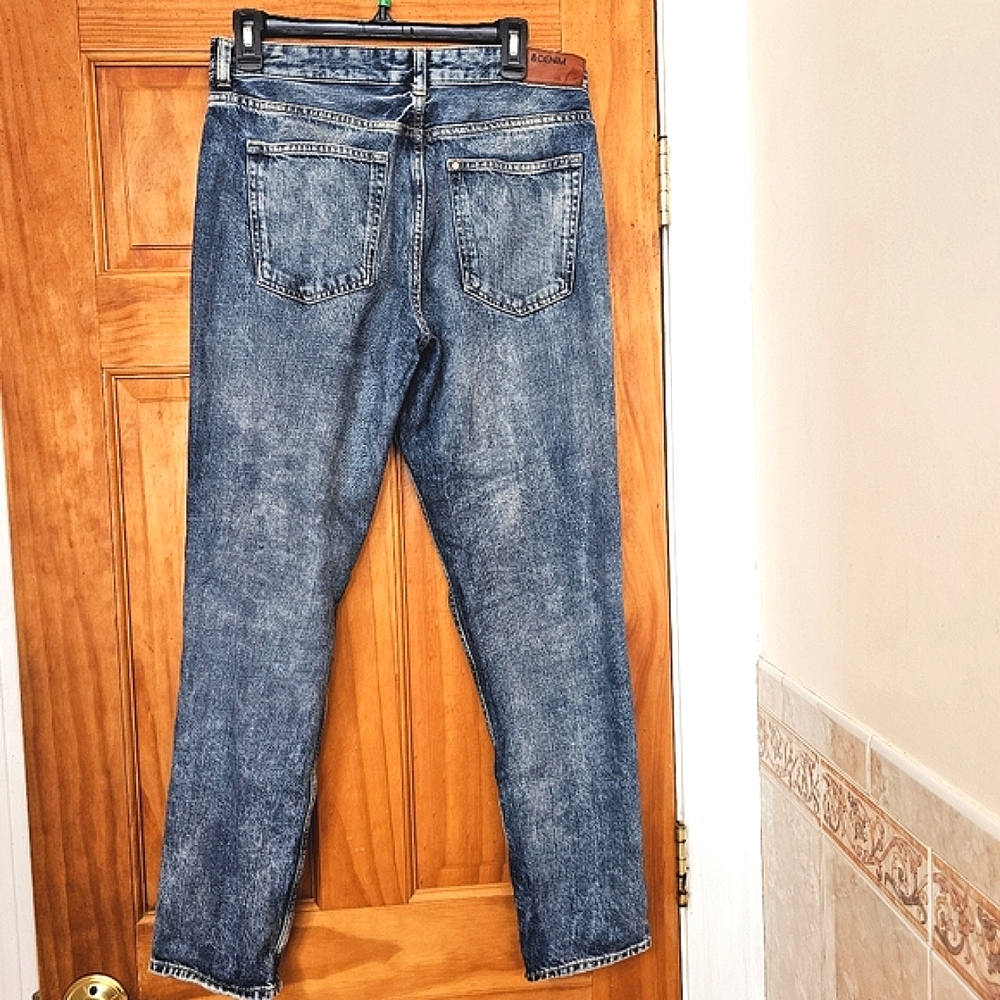H&M Women's BoyFriend Low-Waist Button-Front Distressed Jeans, Size 28 - Picture 11 of 16